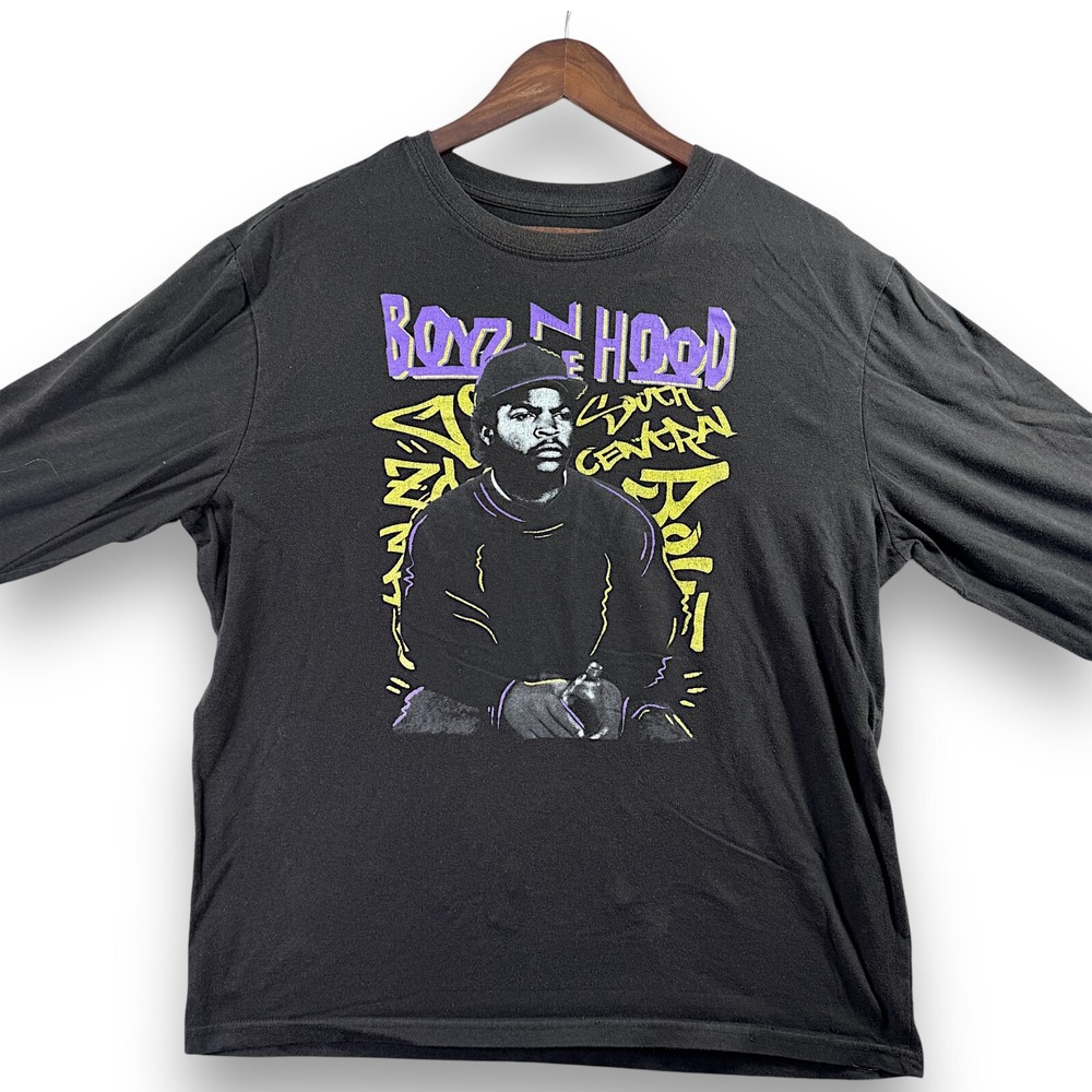 Fifth Sun Boyz n the Hood Ice Cube Black Long Sleeve Graphic T-Shirt Mens Large